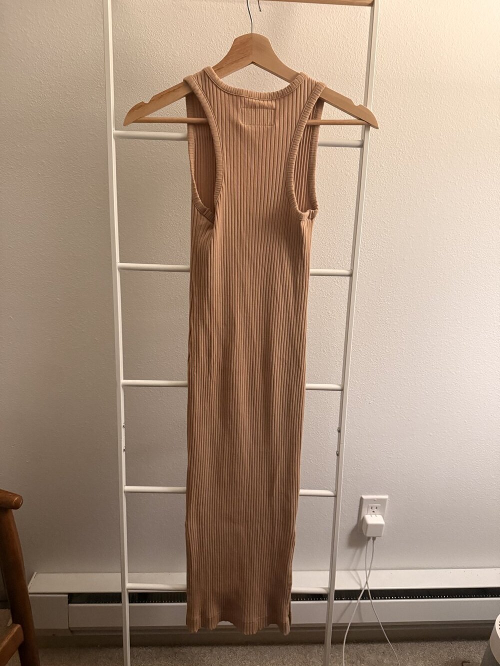 Gap Tan Ribbed Henley Midi Dress XXS - Picture 3 of 3